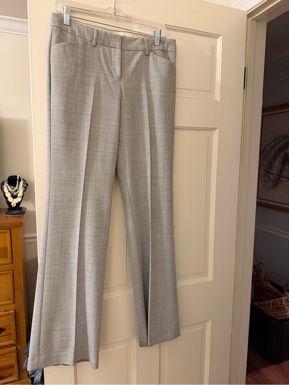 Express Wide-Leg Dress Pants in Light Gray